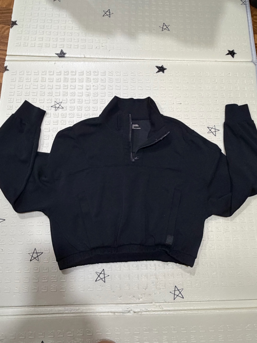 Black Quarter-Zip Pullover Jacket